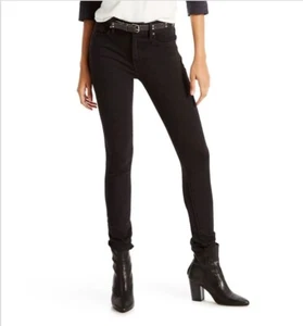 Levi's Women's 721 High Rise Skinny Jeans Black Size 0 Denim Pants Small - Picture 1 of 12