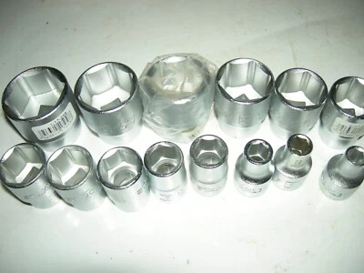 Stanley cr-v Hex Socket Wrench set , Silver, 1/2-Inch drive 14 piece set dewalt - Image 1 of 3