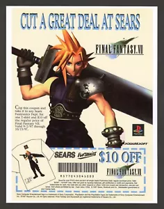 Final Fantasy VII 7 Playstation 1 PC PS1 Sears Promo Werbung Kunst Druck Poster glänzend - Bild 1 von 1