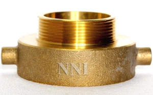 NNI Hydranten Pin Lug Messing Adapter 2-1/2" Buchse NST NH x 2" Stecker NPT - IPT  - Bild 1 von 4