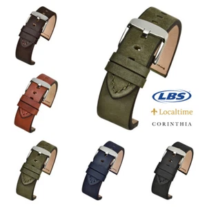 CORINTHIA Handmade Italian Suede Velour Leather Watch Straps 20mm - 24mm by LBS - Picture 1 of 16