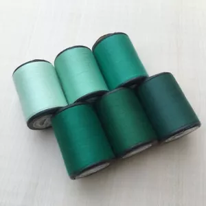 Green Color shades 6 Spools Sewing Thread All Purpose Spun Polyester 600 Yards - Picture 1 of 12