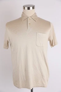 $350 Zegna Sport Silk Polo Shirt SZ M Beige NWOT - Picture 1 of 8