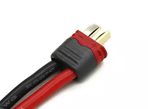 1 Set T-Plug Deans Style Male Connector w/Insulating Caps Suits Up To 10AWG Wire - Picture 1 of 1