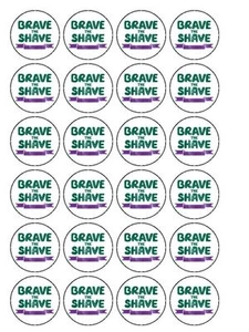 30 x Macmillan Brave the Shave 1.5" PRE CUT ICING DISCS Cup Cake Toppers  - Picture 1 of 1