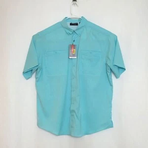 R&Y Performance NWT 2XT Blue SS Collared Hook & Loop Pocket Vented Back Shirt - Picture 1 of 6