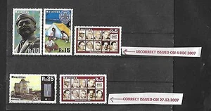 EVENTS&ANNIVERSARY 2007,FULL SET WITH ERROR+CORRECT STAMP,COMMUNIQUÉ,MINT.RARE - Picture 1 of 3