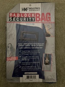 MMF IND. VINTAGE LOCKING SECURITY BAG BLUE CORDURA NYLON W/LOCK & 2 KEYS - Picture 1 of 3