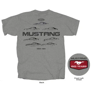 Joe Blow T's Ford Mustang 60th Anniversary Mens Gray T-Shirt 60 Years Since 1964 - Picture 1 of 3