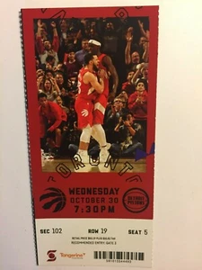 TORONTO RAPTORS VS DETROIT PISTONS 30 OTTOBRE 2019 BIGLIETTO STUB - Foto 1 di 1