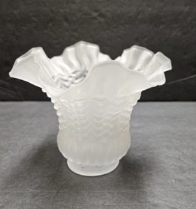 2 1/4" Montaggio Vetro Smerigliato Paralume Ruffle Top per Ventilatore da Soffitto Applique da Parete 31J - Foto 1 di 6