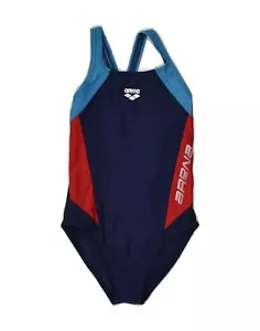 Costumi da bagno grafici ARENA ragazze 8-9 anni blu navy blocco poliestere OO14 - Foto 1 di 3