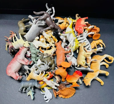 Lot 53+ Toy Animals Figure Zoo Wildlife Ocean Sea Farm Safari Hard Plastic 2.5Lb - Image 1 of 4