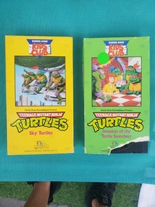TMNT Teenage Mutant Ninja Turtles Cartoon Set Of 2 VHS Lot Burger King Kids Club - Picture 1 of 4
