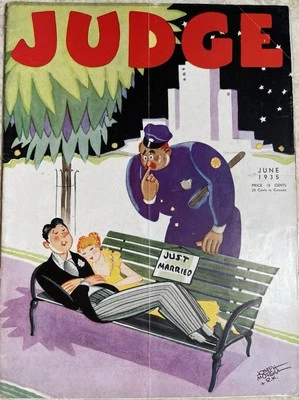 Judge Magazine June 1935 Just Married Couple Comedy Satire - Image 1 of 4