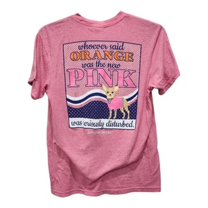 Jadelynn Brooke Bark & Snap Pink Speckled T-Shirt Small Chihuahua Dog Graphic T - Bild 1 von 9