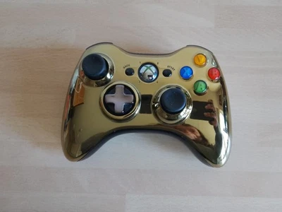 Microsoft Xbox 360 Wireless Controller Original Pad LIMITED D-PAD CHROME GOLD - Image 1 of 4
