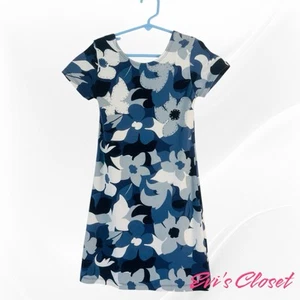 Flowers By Zoe Blue Floral Dress Girl's Short Sleeves Pullover Sz L - Picture 1 of 6