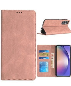 Pour Galaxy S24 FE Etui Cuir Vegan Carte d'identité Porte Monnaie Fermeture Magnétique Housse - Photo 1 sur 1