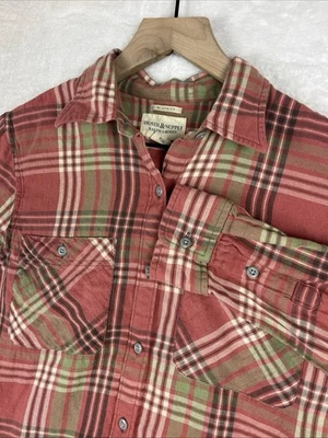 Denim & Supply Ralph Lauren RL Utility Shirt Womens Medium Pink Plaid Flannel - Image 1 of 4