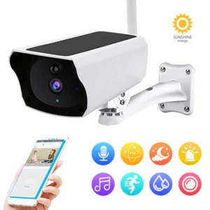 Outdoor Solar Power WIFI Camera Home Security Smart Cam Night Vision - Picture 1 of 18
