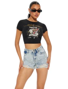 Just My Style Denim Shorts Acid Wash Blue Ripped High Rise Women's Size 3 - Picture 1 of 4