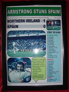 Irlanda del Nord 1 Spagna 0 - Mondiali 1982 - stampa incorniciata - Foto 1 di 2