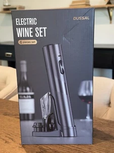 Dussal Electric 6 Piece Wine Opener & Preserver Set Rechargeable New In Box - Picture 1 of 4