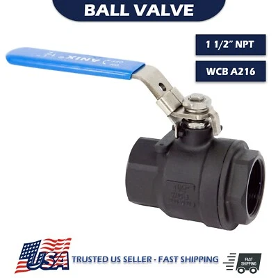1-1/2" Ball Valve Full Port 2000 WOG Threaded Female NPT Carbon Steel 2000 psi - Image 1 of 3