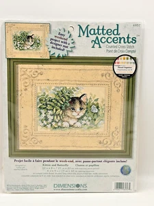 DIMENSIONS Passepartout Akzente KÄTZCHEN und SCHMETTERLING gezählt Kreuzstich Set 6957 NEU - Bild 1 von 5