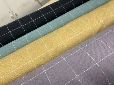 WOOL CHECK UPHOLSTERY  FABRIC 140CMS WIDE  made for NEXT  LAWSON CHECK GOLD. - Image 1 of 4