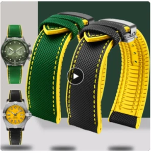 Correa de reloj impermeable colorida de nailon duradera correa de muñeca inferior de goma 20-24 mm - Imagen 1 de 52