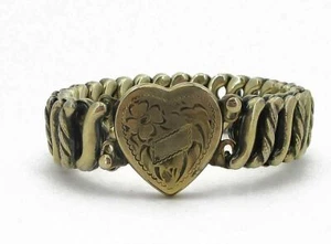 Antique Victorian Gold Filled Floral Heart Ladies Bracelet 25.4g  - Picture 1 of 4