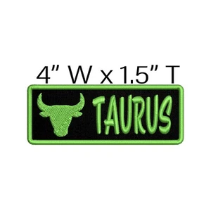 Taurus Zodiac Sign Patch Embroidered Iron-on DIY Applique - Picture 1 of 15