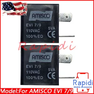 2PCS Per Amisco EVI 7/9 110VAC 5VA Elettrovalvola Pneumatica Bobina - Foto 1 di 6