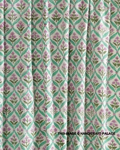 Hand Block Printed Canvas Fabric Upholstery 50" wide Indian Fabric by the yard - Picture 1 of 6