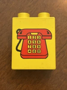 Lego Duplo Painted Block Red Telephone Building Brick Toys - Picture 1 of 6