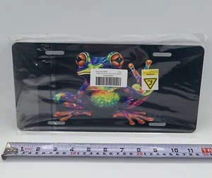 Peace Frog License Plate,Decorative Car Front License Plate Cover 6 X 12 Inch - Picture 1 of 4