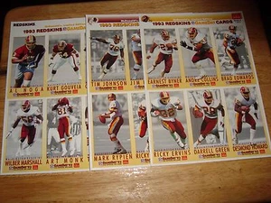 complete Washington REDSKINS 1993 FLEER GAMEDAY 18 card set mint ART MONK etc - Picture 1 of 7