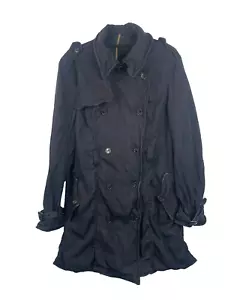 All Saints Coat Womens Size UK 10 12 Black Harlequin Jacket Wool Linen Goth - Picture 1 of 20