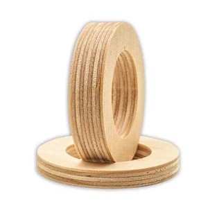 Birke Multiplexplatte Rund Zuschnitt Holzring Holzscheibe Rund Loch -individuell - Bild 1 von 7