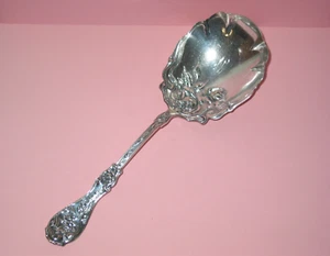 GLENROSE ~ Large Serving Spoon ~ N Initial ~ Art Nouveau Silver Plate - Picture 1 of 3