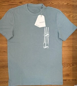 All Saints Organic Cotton Crew T-Shirt Blue - Picture 1 of 4