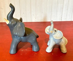 Mama & Baby Ceramic Hand Painted Elephants - Picture 1 of 6