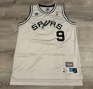 Adidas Tony Parker San Antonio Spurs 2003 Silver Alternate Jersey Size L