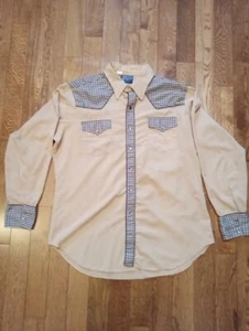 Vintage 1970s 'Dee Cee Rangers' Brown/Plaid Pearl Snap Western Shirt (XL)-17 - Picture 1 of 8