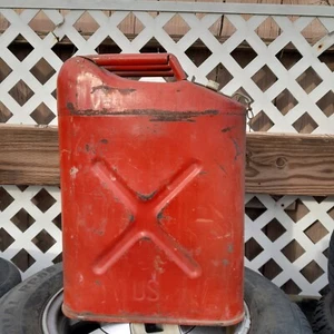 Vintage Blitz 5-Gallon Metal Gas Can - USMC 20–5-79 Jerry Can - Screw On Cap - Picture 1 of 18