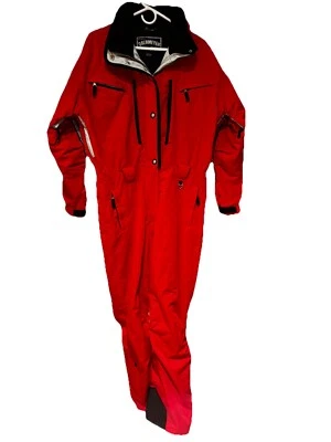 Vintage Obermeyer Ski Suit Snowsuit One Piece Snow Red Retro Women 14 w No belt - Image 1 of 4
