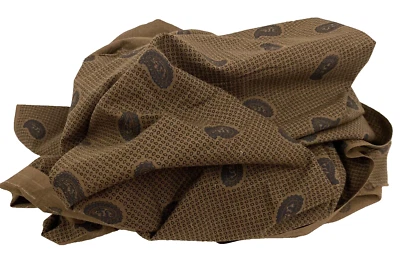 Tecido de algodão marrom com paisley e pequenos círculos 2 jardas 10" de comprimento e 18" de largura novo - Imagem 1 de 4