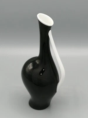 Rosenthal Vase Schwangere Luise 17,5 cm schwarz weiß Fritz Heidenreich - Bild 1 von 4